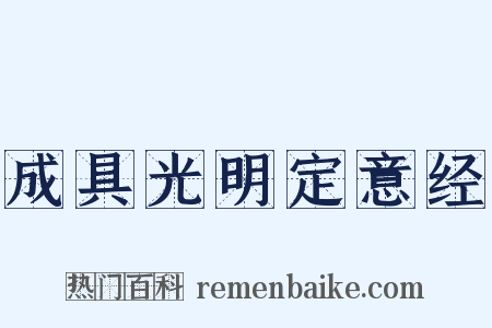 成具光明定意经是什么意思的图片
